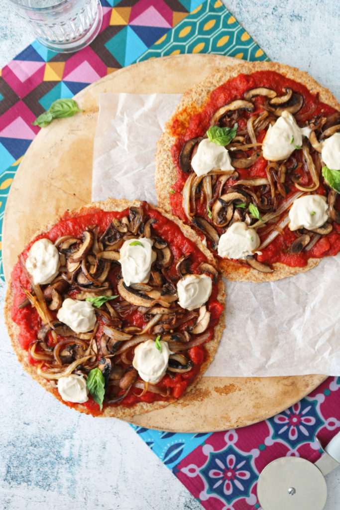 mushroom and caramelized onion vegan pizza recipe