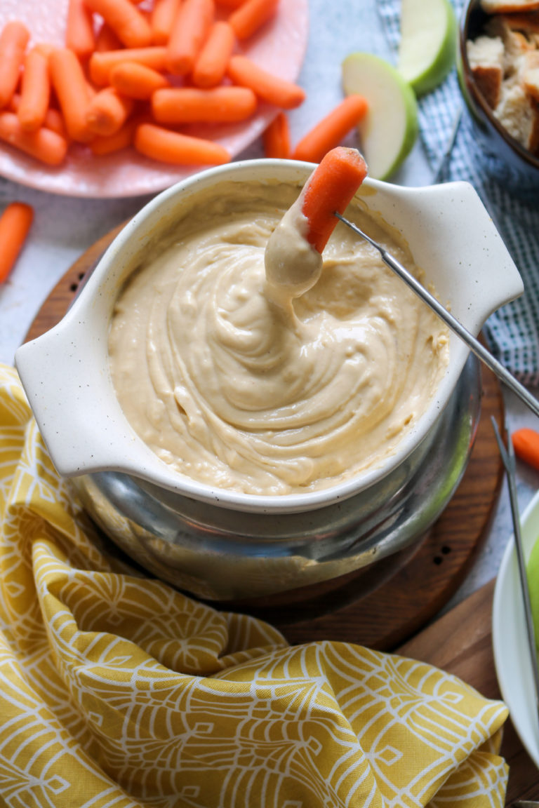 Easy Vegan Cheese Fondue Recipe Smoked Gouda Flavor ️🌱 Plant Perks