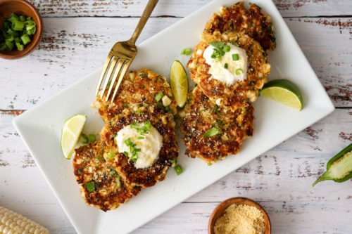 mexican style street corn fritters