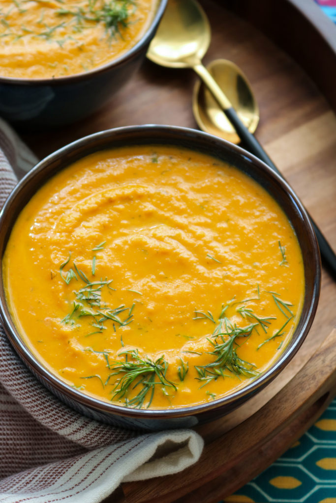Roasted carrot dill soup