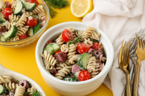 vegan greek pasta salad