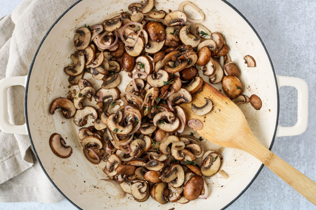 mushroom & thyme vegan tart