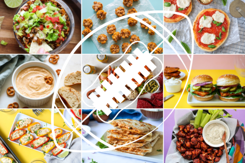 Vegan Football Snacks Recipes Collage