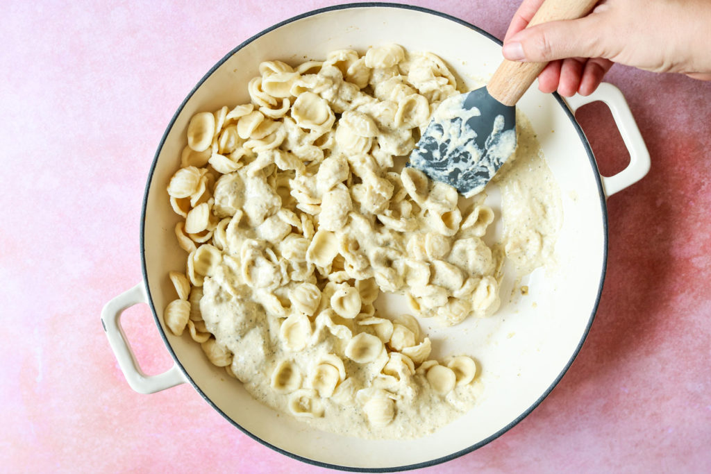 creamy corn and scallion pasta