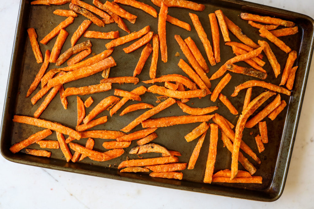 vegan chili cheese sweet potato fries