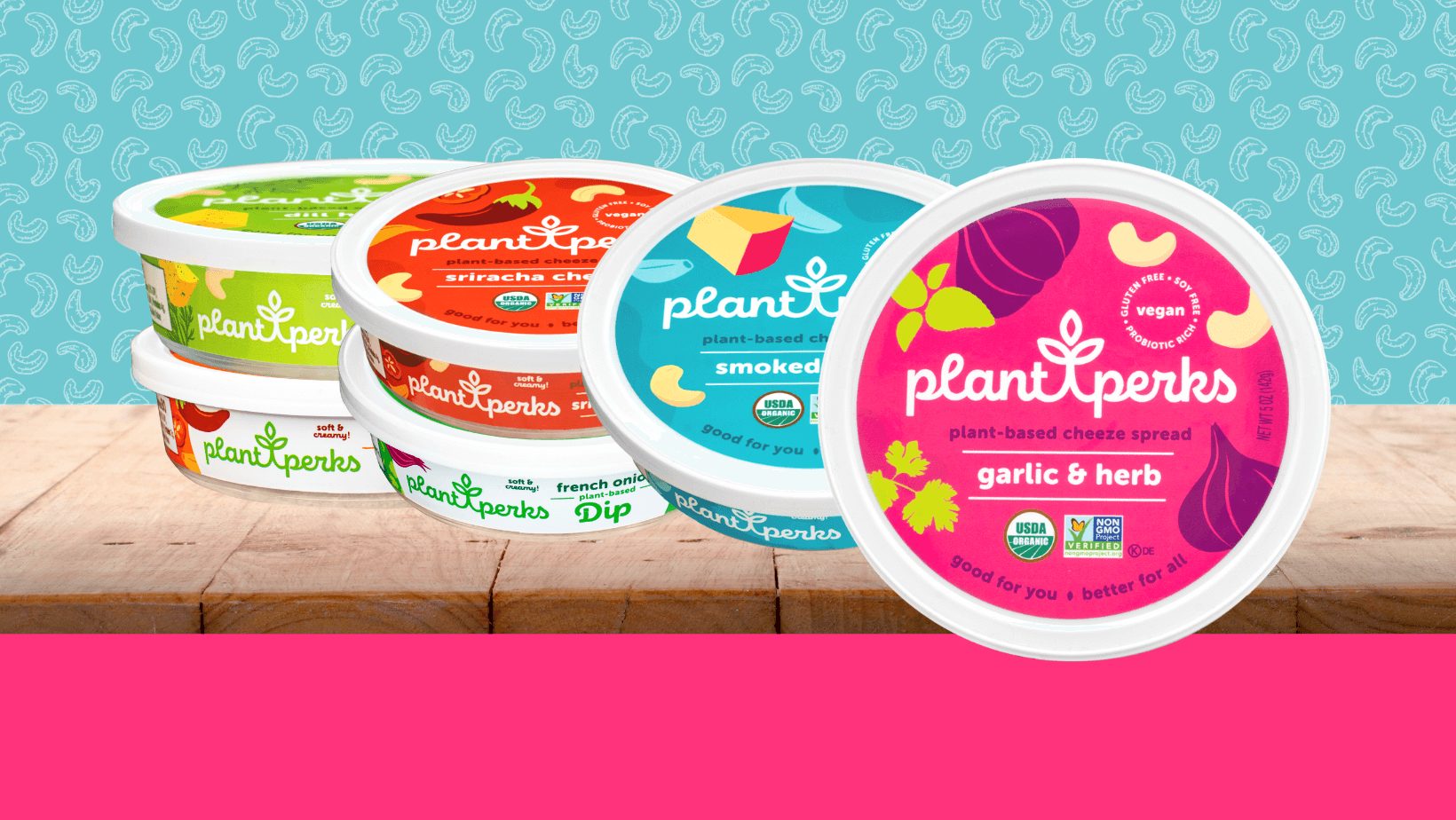 Plant Perks Products Colorful Background